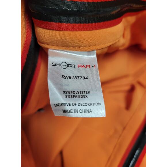 Short Par 4 Mens Golf Pants 30x30 Solid Bright Orange SM1400 - Picture 3 of 4